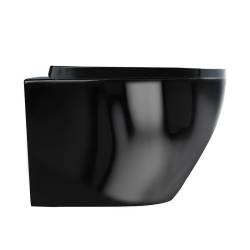 MISKA WC WISZĄCA TORNADO FLOW-BL-TR-02 CZARNA DESKA WOLNOOPADAJĄCA DUROPLAST FLOW-BL-TR-02