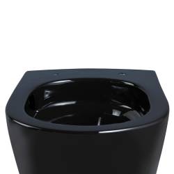 MISKA WC WISZĄCA TORNADO FLOW-BL-TR-02 CZARNA DESKA WOLNOOPADAJĄCA DUROPLAST FLOW-BL-TR-02