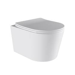MISKA WC WISZĄCA TORNADO ELITE-WH-03 BIAŁA DESKA WOLNOOPADAJĄCA DUROPLAST ELITE-WH-03