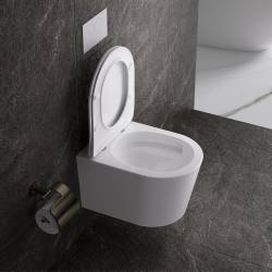 MISKA WC WISZĄCA TORNADO ELITE-WH-03 BIAŁA DESKA WOLNOOPADAJĄCA DUROPLAST ELITE-WH-03