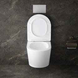 MISKA WC WISZĄCA TORNADO ELITE-WH-03 BIAŁA DESKA WOLNOOPADAJĄCA DUROPLAST ELITE-WH-03