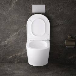 MISKA WC WISZĄCA TORNADO ELITE-WH-02 BIAŁA DESKA WOLNOOPADAJĄCA DUROPLAST ELITE-WH-02