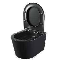 MISKA WC WISZĄCA TORNADO ELITE-MTB-03 CZARNY MAT DESKA WOLNOOPADAJĄCA DUROPLAST ELITE-MTB-03