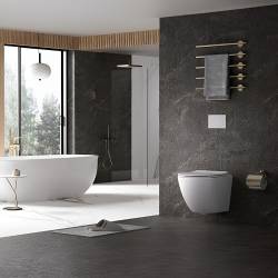 MISKA WC WISZĄCA RIMLESS PURO-WH-03 BIAŁA DESKA WOLNOOPADAJĄCA DUROPLAST PURO-WH-03