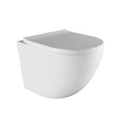 MISKA WC WISZĄCA RIMLESS PURO-WH-02 BIAŁA DESKA WOLNOOPADAJĄCA DUROPLAST PURO-WH-02