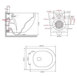 MISKA WC WISZĄCA RIMLESS PURO-WH-02 BIAŁA DESKA WOLNOOPADAJĄCA DUROPLAST PURO-WH-02