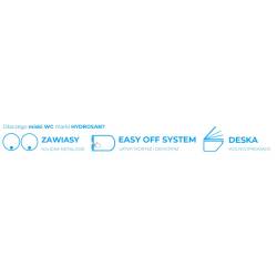 MISKA WC WISZĄCA RIMLESS PURO-WH-02 BIAŁA DESKA WOLNOOPADAJĄCA DUROPLAST PURO-WH-02