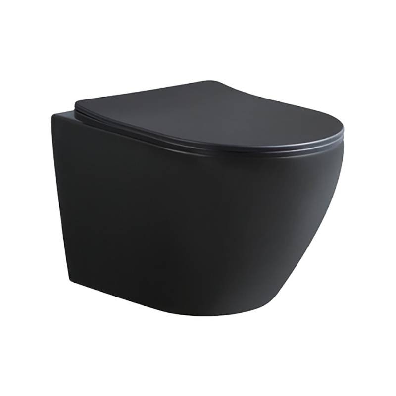 MISKA WC WISZĄCA RIMLESS MIZU-MTB-RIM-03 CZARNA MAT DESKA WOLNOOPADAJĄCA DUROPLAST MIZU-MTB-RIM-03