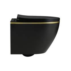 MISKA WC WISZĄCA RIMLESS MIZU-MTB-GL-RIM-03 CZARNA MAT DESKA WOLNOOPADAJĄCA DUROPLAST MIZU-MTB-GL-RIM-03