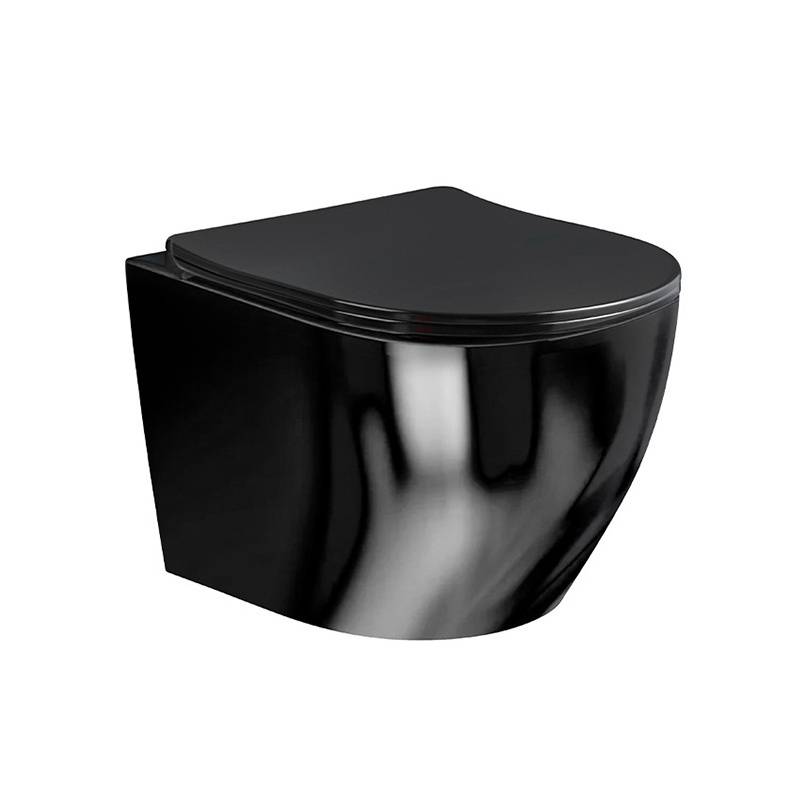 MISKA WC WISZĄCA RIMLESS MIZU-BL-RIM-03 CZARNA DESKA WOLNOOPADAJĄCA DUROPLAST MIZU-BL-RIM-03
