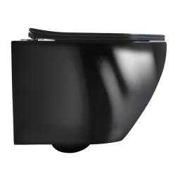 MISKA WC WISZĄCA RIMLESS MIZU-BL-RIM-03 CZARNA DESKA WOLNOOPADAJĄCA DUROPLAST MIZU-BL-RIM-03