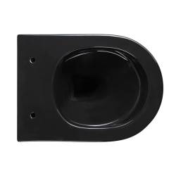MISKA WC WISZĄCA RIMLESS MIZU-BL-RIM-02 CZARNA DESKA WOLNOOPADAJĄCA DUROPLAST MIZU-BL-RIM-02
