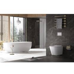 MISKA WC WISZĄCA RIMLESS AQUA-WH-03 BIAŁA DESKA WOLNOOPADAJĄCA DUROPLAST AQUA-WH-03