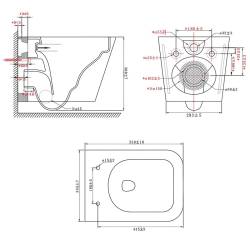 MISKA WC WISZĄCA RIMLESS AQUA-WH-03 BIAŁA DESKA WOLNOOPADAJĄCA DUROPLAST AQUA-WH-03