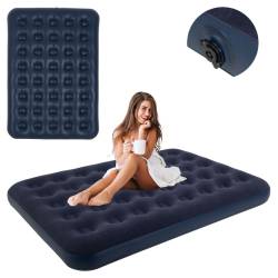 MATERAC DMUCHANY POMPOWANY WELUROWY DWUOSOBOWY REST GRANATOWY 191x137 CM REST-DUBLE