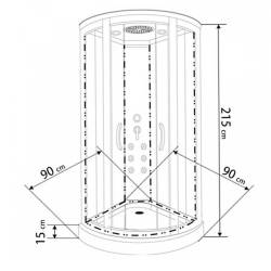 KABINA PRYSZNICOWA Z HYDROMASAŻEM WSH7602A 90x90 CM WSH7602A-90