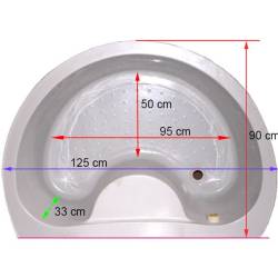 KABINA PRYSZNICOWA Z HYDROMASAŻEM WSH7128 125x90 CM WSH7128-125X90