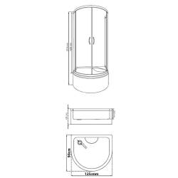 KABINA PRYSZNICOWA Z HYDROMASAŻEM WSH7128 125x90 CM WSH7128-125X90