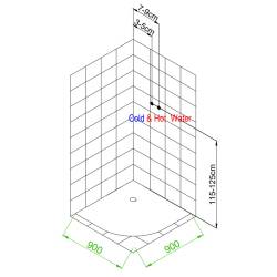 KABINA PRYSZNICOWA Z HYDROMASAŻEM PUERTO 01B 90x90 CM PUERTO-01B-90
