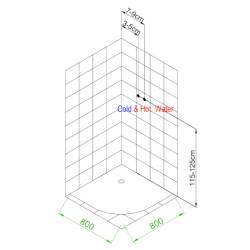 KABINA PRYSZNICOWA Z HYDROMASAŻEM PUERTO 01A 80x80 CM PUERTO-01A-80
