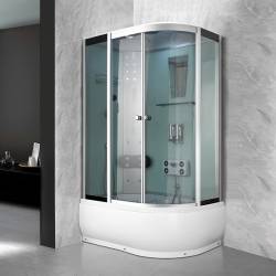 KABINA PRYSZNICOWA Z HYDROMASAŻEM I SAUNĄ WSH7106LWS LEWA BIAŁA 120x80 CM WSH7106LWS-120X80