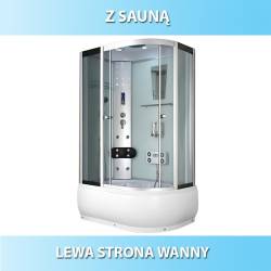 KABINA PRYSZNICOWA Z HYDROMASAŻEM I SAUNĄ WSH7106LWS LEWA BIAŁA 120x80 CM WSH7106LWS-120X80