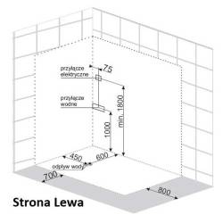 KABINA PRYSZNICOWA Z HYDROMASAŻEM I SAUNĄ WSH7106LWS LEWA BIAŁA 120x80 CM WSH7106LWS-120X80
