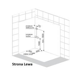 KABINA PRYSZNICOWA Z HYDROMASAŻEM I SAUNĄ WSH7106LS LEWA 120x80 CM WSH7106LS-120X80