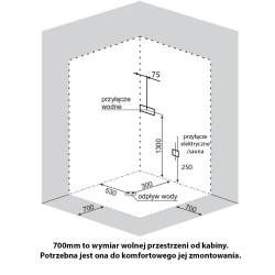 KABINA PRYSZNICOWA Z HYDROMASAŻEM I SAUNĄ WSH7101S 90x90 CM WSH7101S-90