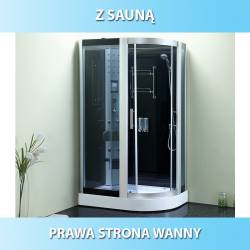KABINA PRYSZNICOWA Z HYDROMASAŻEM I SAUNĄ MONAKO 9914RS PRAWA 120x85 CM MONAKO-9914RS-120X85