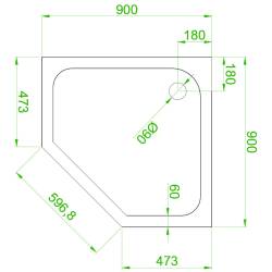 KABINA PRYSZNICOWA Z BRODZIKIEM 90X90 BS07B+ST07B BS07B+ST07B-BL