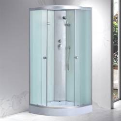 KABINA PRYSZNICOWA PÓŁOKRĄGŁA Z BRODZIKIEM WSH303B MAT CHROM 90x90 CM WSH303B-MAT-90