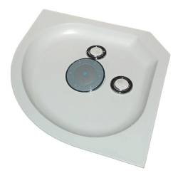 KABINA PRYSZNICOWA PÓŁOKRĄGŁA Z BRODZIKIEM WSH303B MAT CHROM 90x90 CM WSH303B-MAT-90