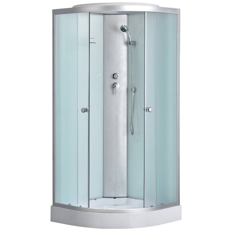KABINA PRYSZNICOWA PÓŁOKRĄGŁA Z BRODZIKIEM WSH303A MAT CHROM 80x80 CM WSH303A-MAT-80