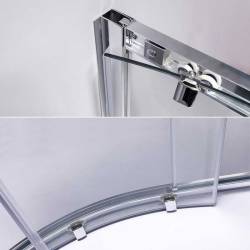 KABINA PRYSZNICOWA PÓŁOKRĄGŁA Z BRODZIKIEM KZ101A/ST01A CHROM/BIAŁY 80x80CM KZ101A+ST01A