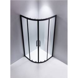 KABINA PRYSZNICOWA PÓŁOKRĄGŁA Z BRODZIKIEM BS01B/SXL01B CZARNA/CZARNY 90x90 CM