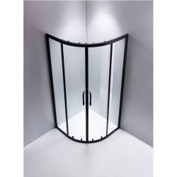 KABINA PRYSZNICOWA PÓŁOKRĄGŁA Z BRODZIKIEM BS01A/ST01A CZARNA/BIAŁY 80x80CM BS01A+ST01A-WH