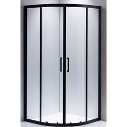 KABINA PRYSZNICOWA PÓŁOKRĄGŁA Z BORDZIKIEM BS01B/ST01B CZARNA/BIAŁY 90x90CM BS01B+ST01B-WH