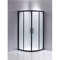 KABINA PRYSZNICOWA PÓŁOKRĄGŁA Z BORDZIKIEM BS01B/ST01B CZARNA/BIAŁY 90x90CM BS01B+ST01B-WH