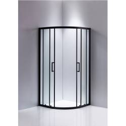 KABINA PRYSZNICOWA PÓŁOKRĄGŁA Z BORDZIKIEM BS01B/ST01B CZARNA/BIAŁY 90x90CM BS01B+ST01B-WH