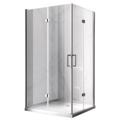 KABINA PRYSZNICOWA PROSTOKĄTNA Z BRODZIKIEM KZ12B/ST03A CHROM/CZARNY 100x80