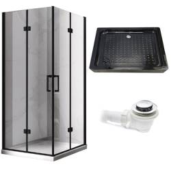 KABINA PRYSZNICOWA PROSTOKĄTNA Z BRODZIKIEM KZ12A/ST03E CHROM/BIAŁY 90x80 CM