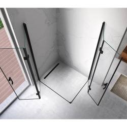 KABINA PRYSZNICOWA PROSTOKĄTNA KZ12C CZARNA 110X80 CM KZ12C-BL-110X80