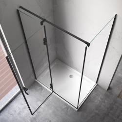 KABINA PRYSZNICOWA PROSTOKĄTNA KZ03D CZARNA 120x100 CM KZ03D-BL-120X100