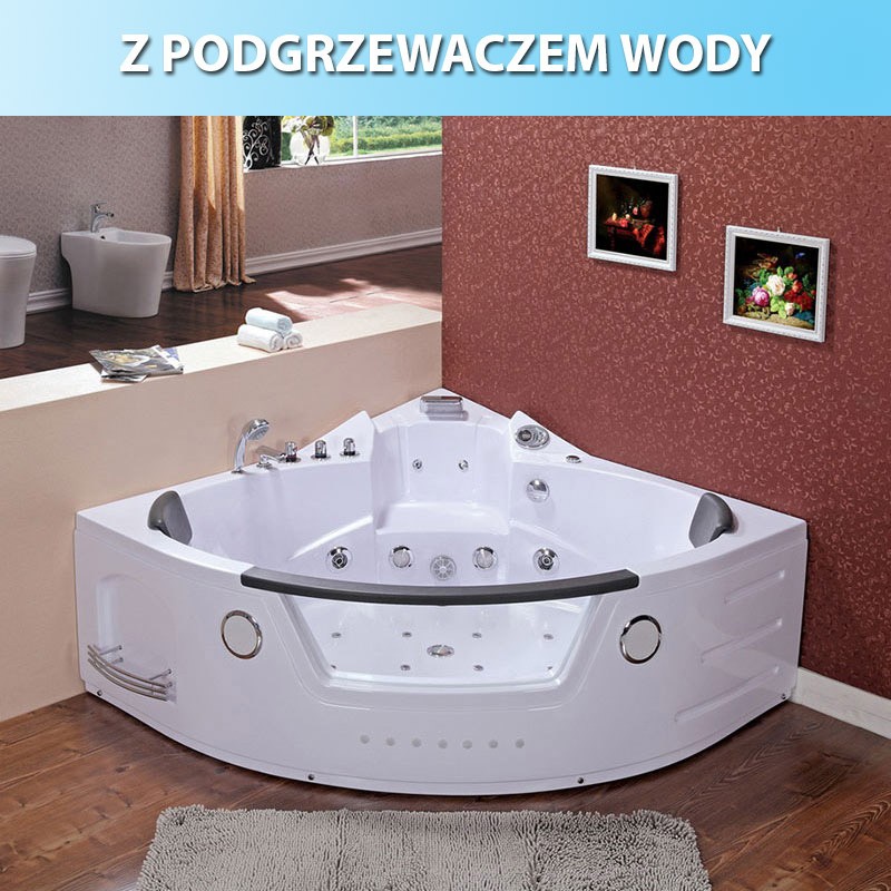 Wanna z hydromasażem z podgrzewaczem SPA Orino 2 8 DYSZ 632AH 152x152 Wanna z hydromasażem z podgrzewaczem SPA Orino 2 8 DYSZ 632AH 152x152