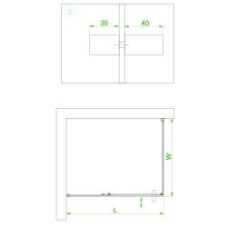 KABINA PRYSZNICOWA PROSTOKĄTNA BS16A CZARNA 100x90 CM BS16A-100X90