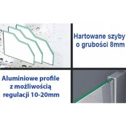 KABINA PRYSZNICOWA PROSTOKĄTNA BS15C CZARNA 120x80 CM BS15C-120X80