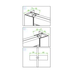 KABINA PRYSZNICOWA PROSTOKĄTNA BS12D CZARNA 90x80 CM BS12D-90X80