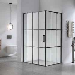 KABINA PRYSZNICOWA PROSTOKĄTNA BS03B CZARNA 110x90 CM BS03B-BL-110X90
