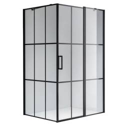 KABINA PRYSZNICOWA PROSTOKĄTNA BS02A CZARNA 100x80 CM BS02A-100X80